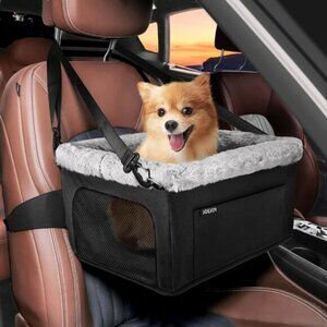 Deluxe Dog Booster Seat with Sturdy Metal Frame and Safety Leash for Small Pets